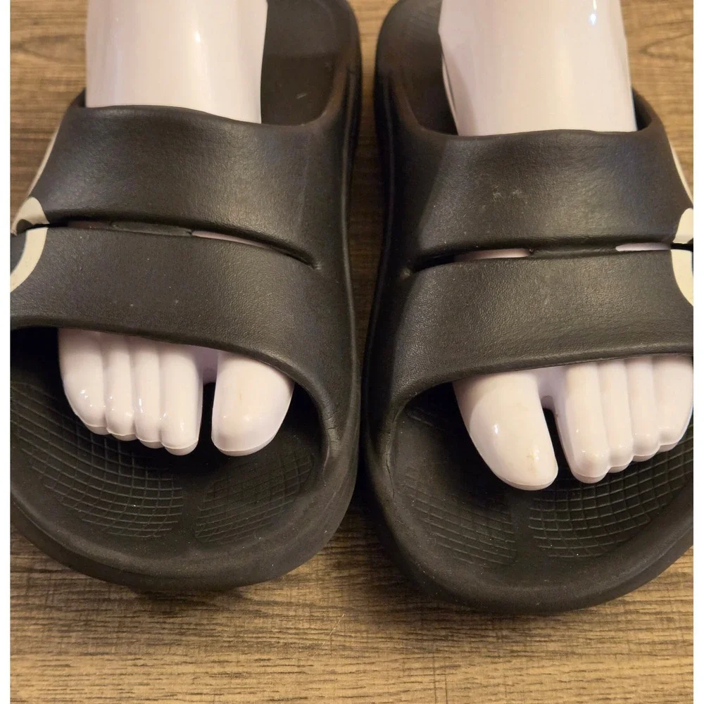 OOFOS OOahh Slide Sandals Shoes Mens 10 Womens 12 Black Recovery Comfort Slip On